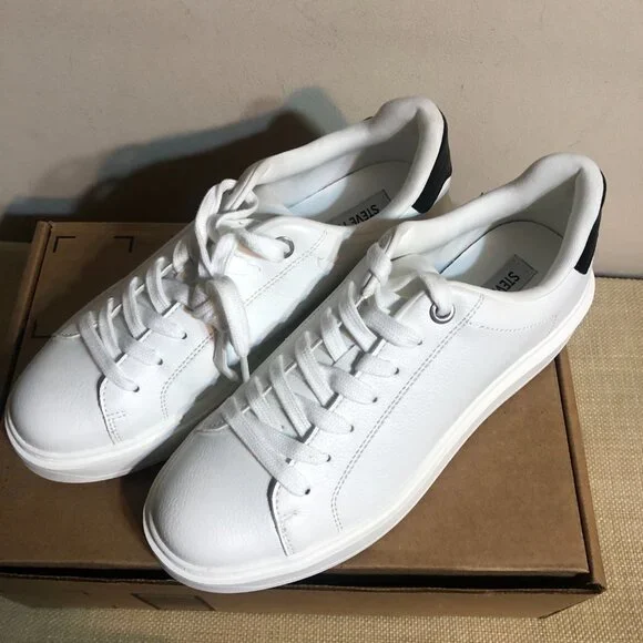 NIB: Steve Madden Catcher Platform Sneaker - White /Black Size 10 - Picture 6 of 7